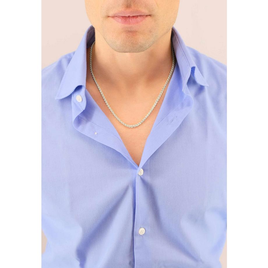 MUAU Schmuck  Collier Zopf Weissgold 750, 3.3mm, 42cm 