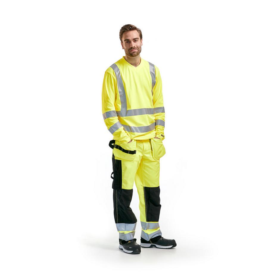 Blaklader T-shirt Maniche Lunghe Alta Visibilità Scollo V Anti-UV  