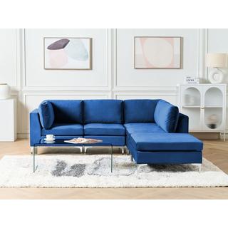 Beliani Sofa mit Ottomane aus Samtstoff Modern EVJA  