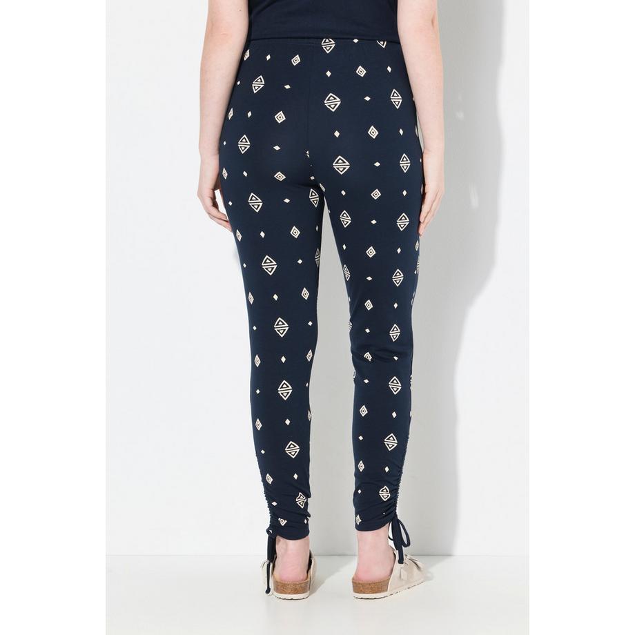 Ulla Popken Leggings Rhombenmuster Schmales Bein Biobaumwolle  