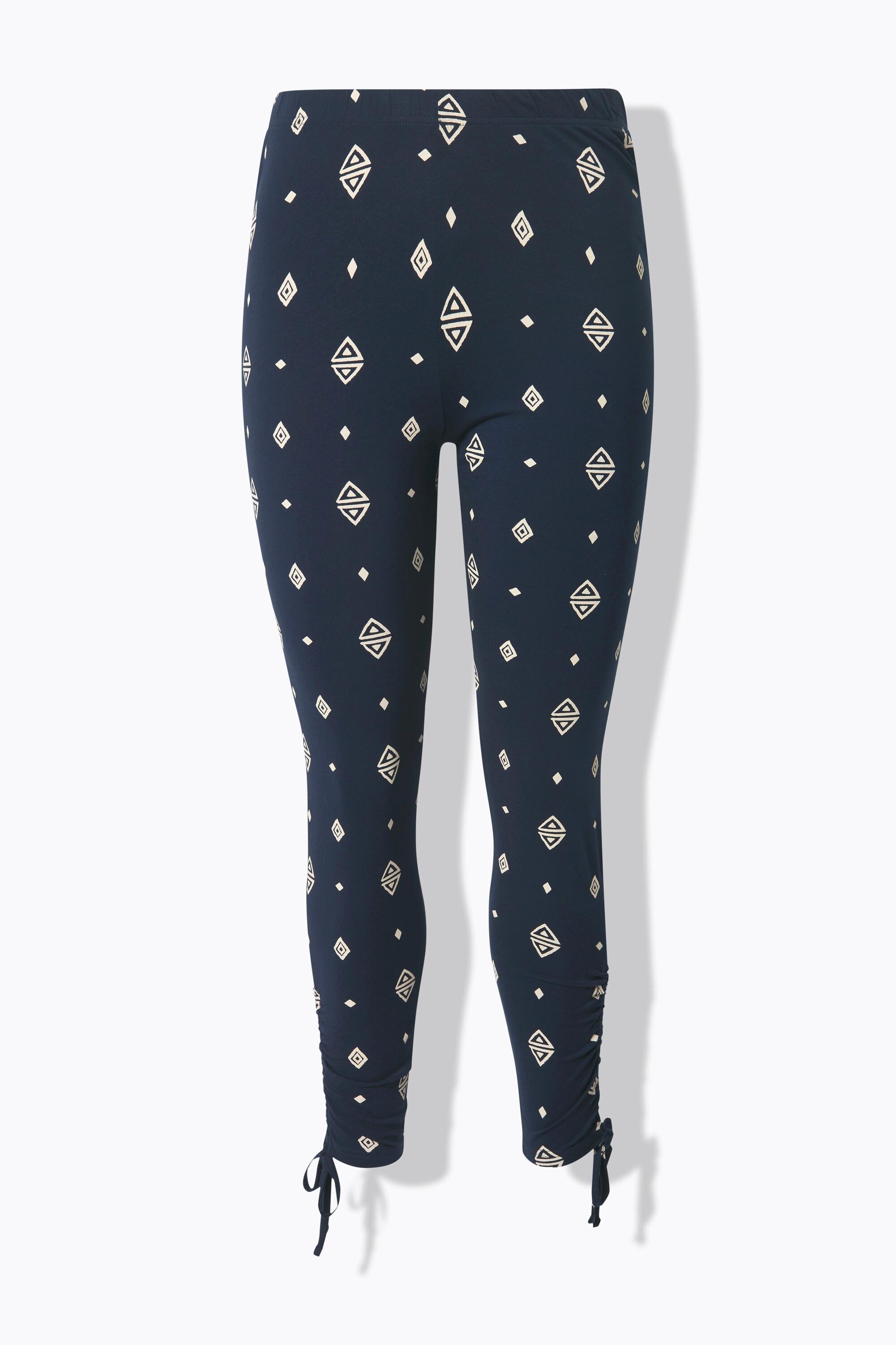 Ulla Popken Legging Motif Losanges Jambe Étroite Coton Bio  
