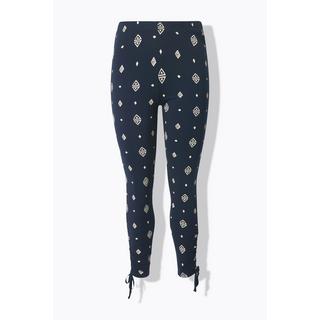 Ulla Popken Legging Motif Losanges Jambe Étroite Coton Bio  
