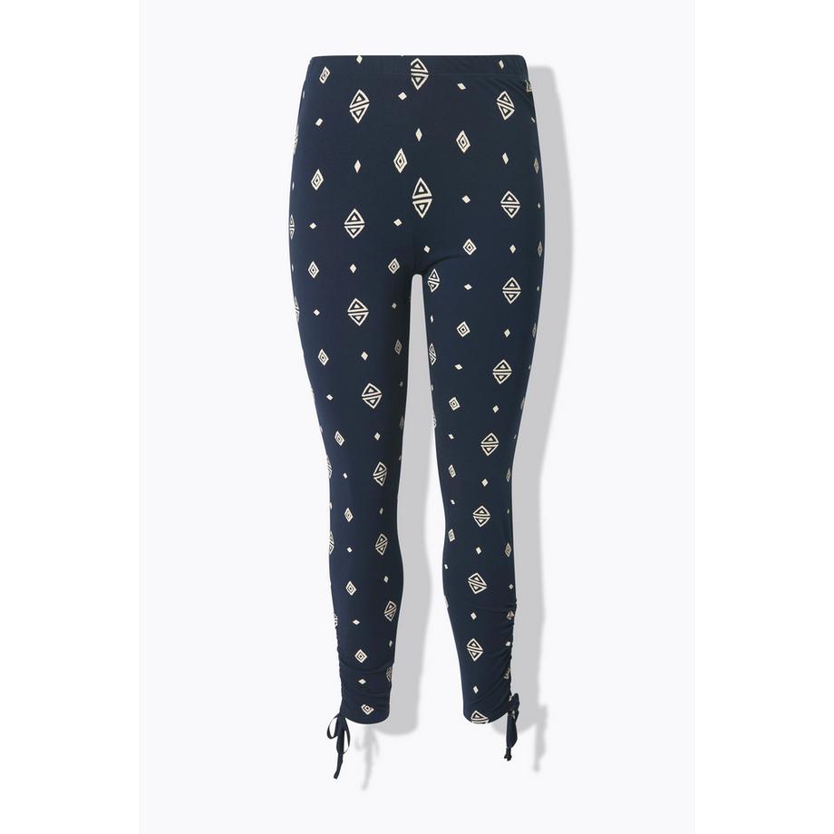 Ulla Popken Leggings Rhombenmuster Schmales Bein Biobaumwolle  