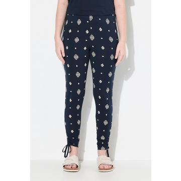 Leggings in cotone biologico con rombi, fascia e taglio della gamba aderente