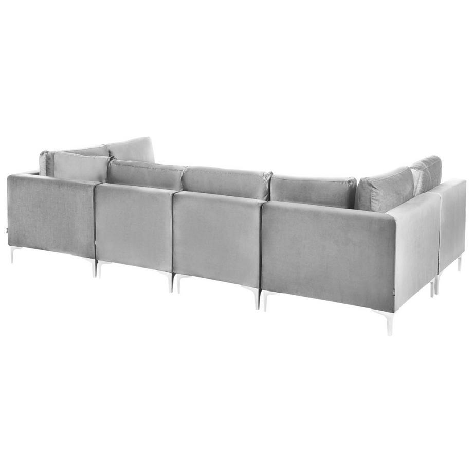 Beliani U-förmiges Sofa aus Samtstoff  EVJA  