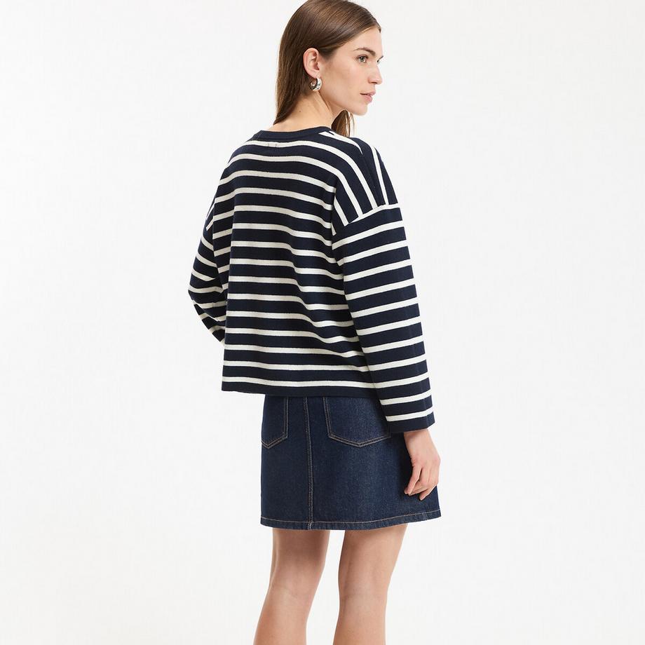 La Redoute Collections Pull Col Rond Rayé  