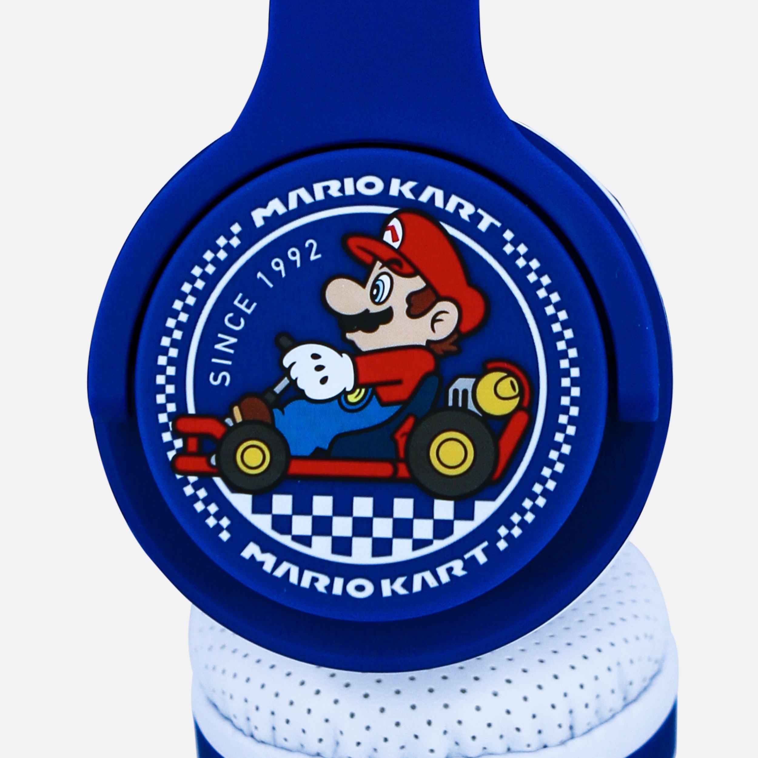 OTL  OTL Technologies Super Mario Nintendo Mariokart Auricolare Cablato A Padiglione Giocare Blu, Bianco 