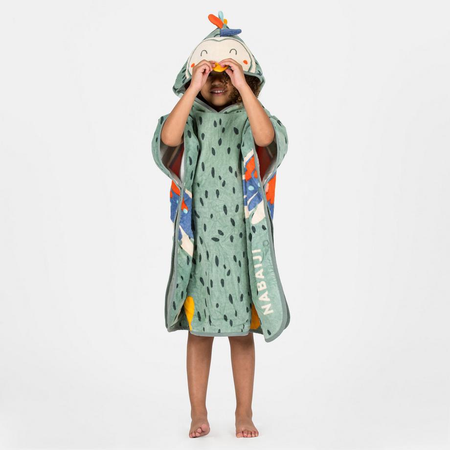 NABAIJI  Poncho neonato con cappuccio motivo animale cotone 