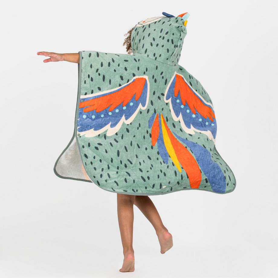 NABAIJI  Poncho neonato con cappuccio motivo animale cotone 