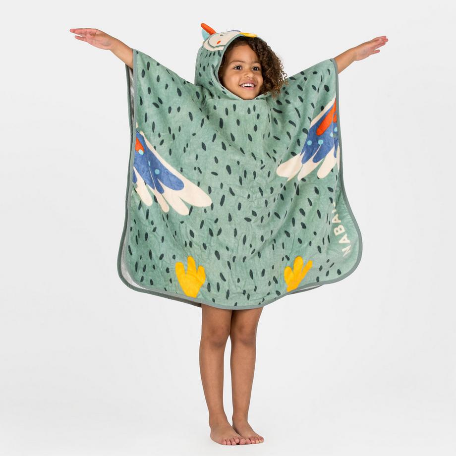 DECATHLON  Poncho neonato con cappuccio motivo animale cotone 