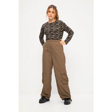 Pantalon cargo à coupe large, poches cargo et cordon à la taille