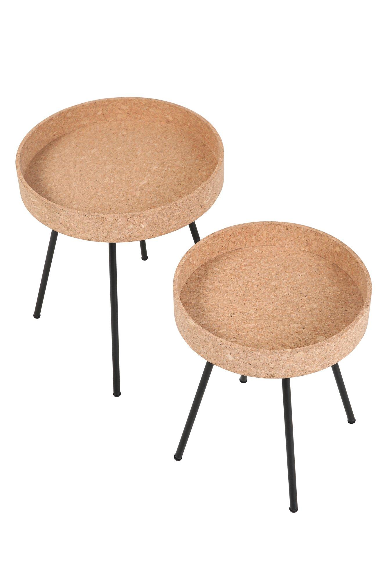 mutoni Table d'appoint liège 45 (lot de 2)  