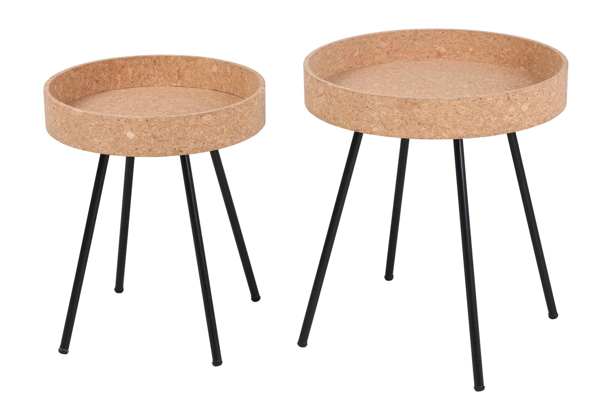 mutoni Table d'appoint liège 45 (lot de 2)  