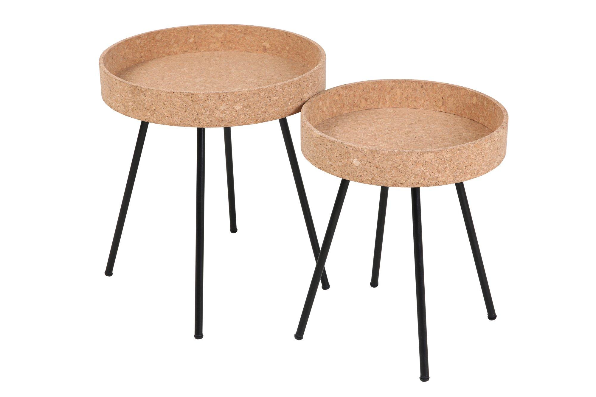 mutoni Table d'appoint liège 45 (lot de 2)  