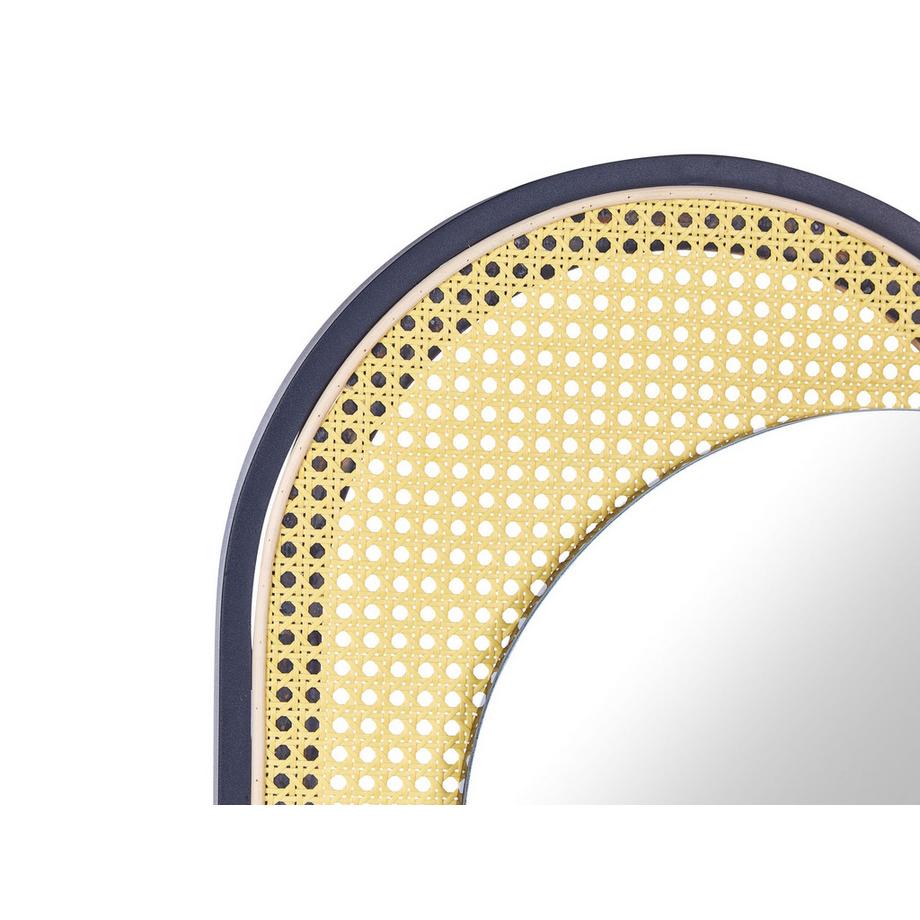 Beliani Wandspiegel aus PE Rattan Boho CREIL  