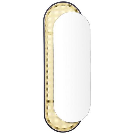 Beliani Wandspiegel aus PE Rattan Boho CREIL  