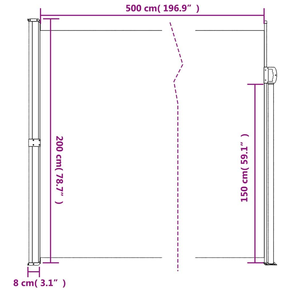 VidaXL tenda da sole laterale retrattile  