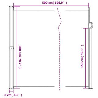 VidaXL tenda da sole laterale retrattile  