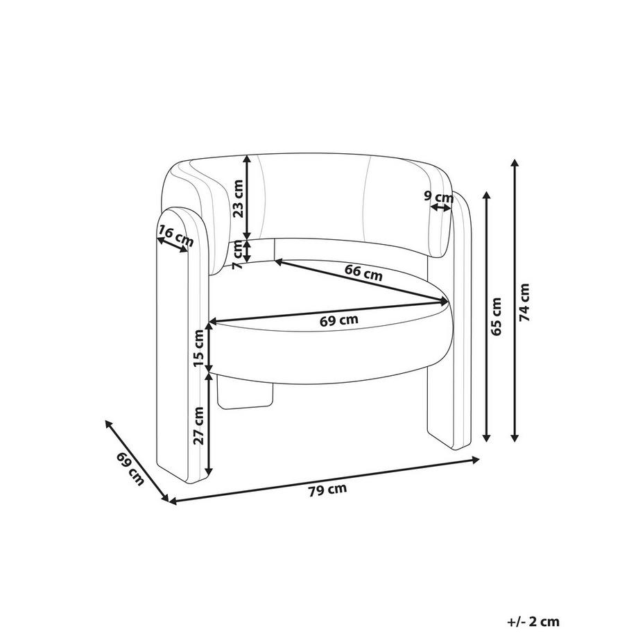 Beliani Sessel aus Chenillegewebe Minimalistisch BUREA  