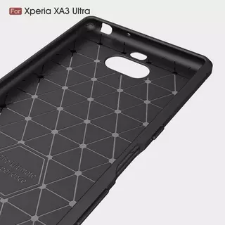 Cover-Discount  Sony Xperia 10 Plus- Etui en caoutchouc silicone métal look carbone Noir