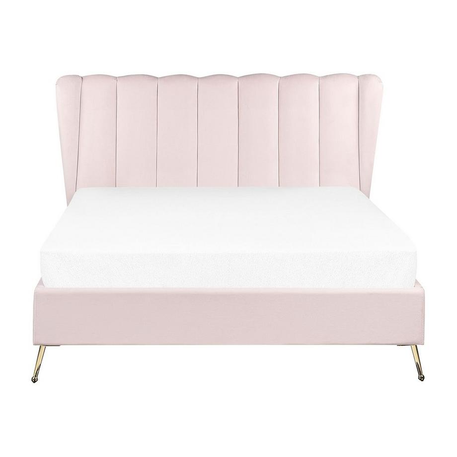 Beliani Letto con rete a doghe en Velluto Moderno MIRIBEL  