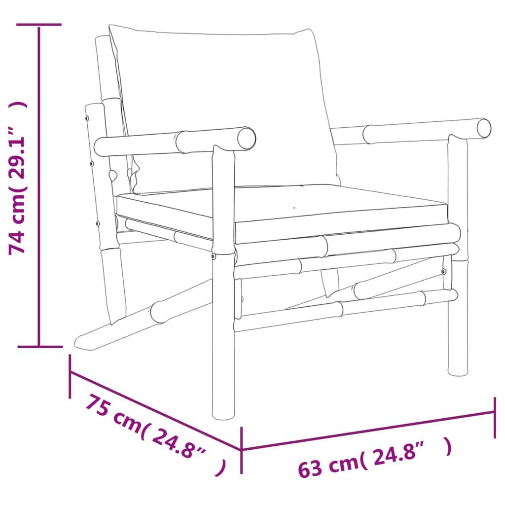 VidaXL Chaise de jardin bambou  