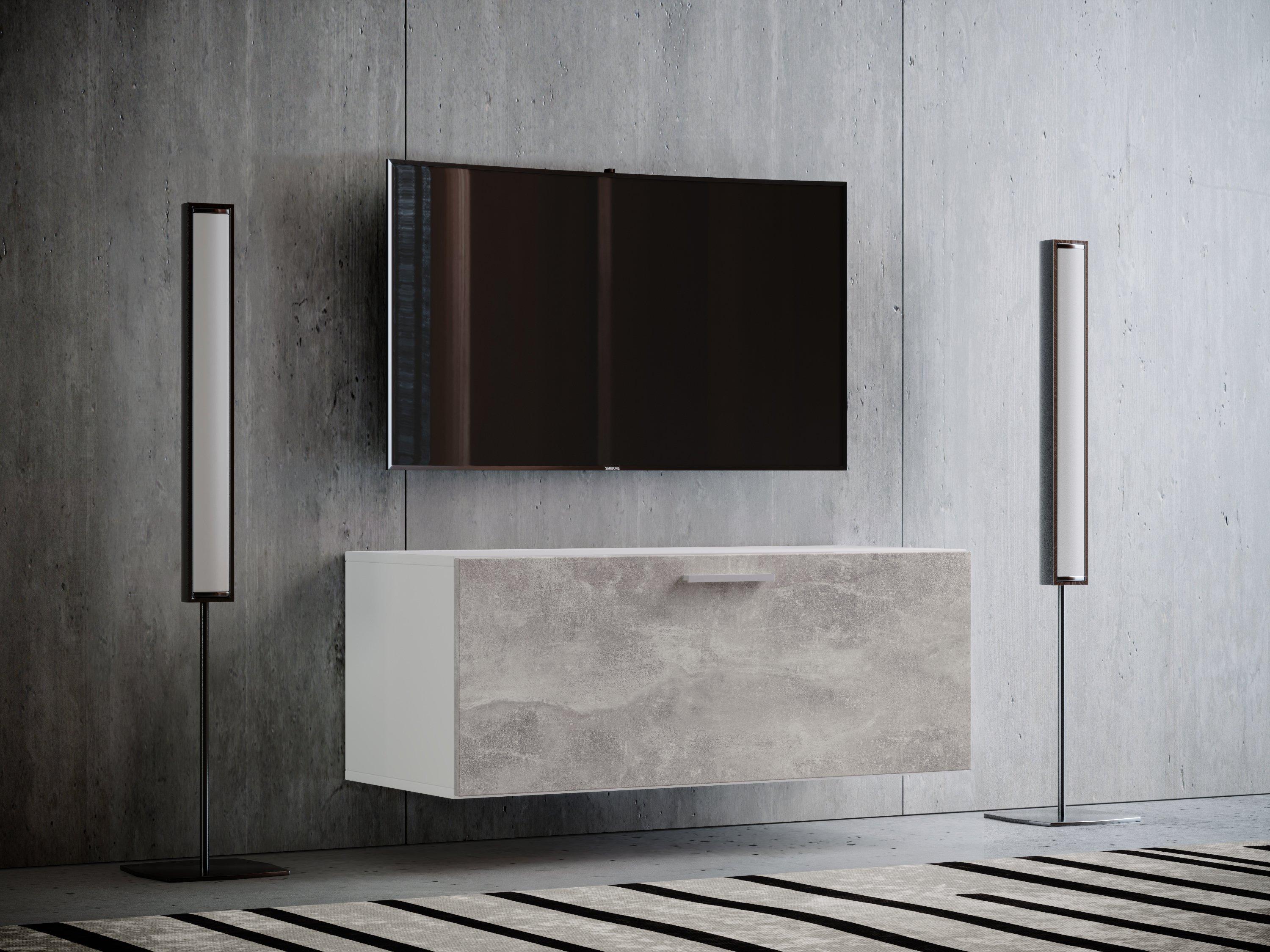 VCM Tableau TV mural en bois Tableau bas suspendu Armoire TV suspendue Armoire murale Table Fernso  