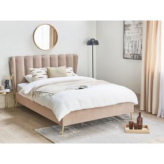 Beliani Bett mit Lattenrost aus Samtstoff Modern MIRIBEL  