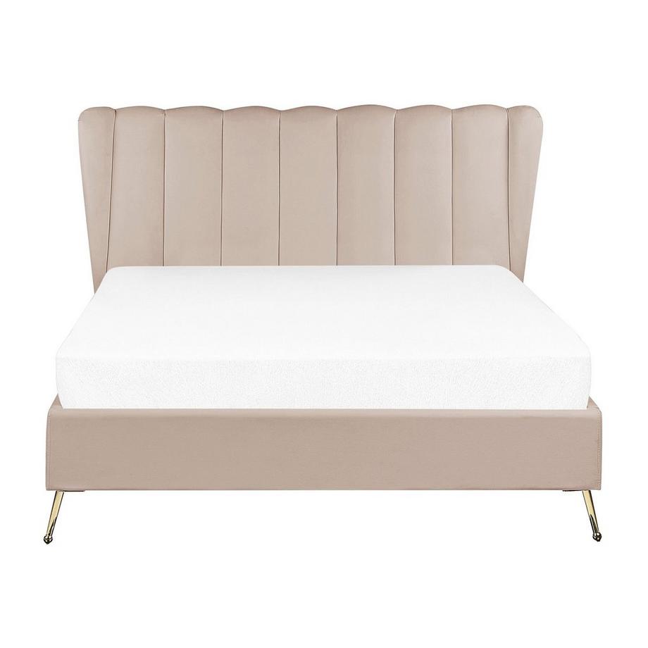 Beliani Lit à lattes en Velours Moderne MIRIBEL  