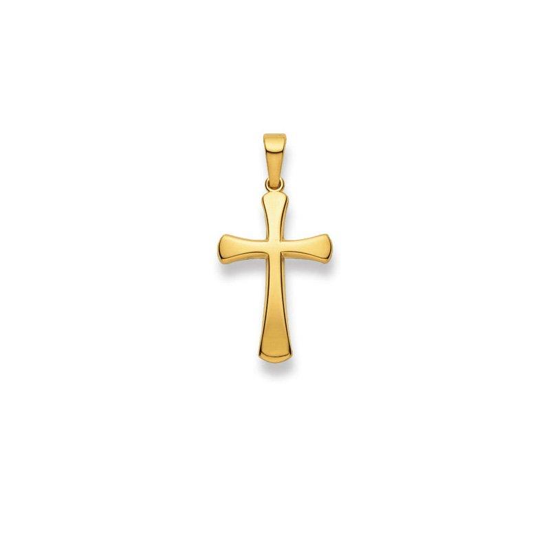 MUAU Schmuck  Pendentif croix en or jaune 750, 28x14mm 