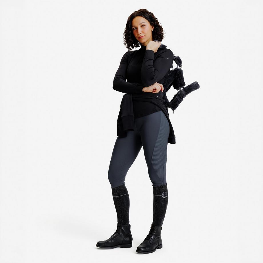 FOUGANZA  Reitleggings warm Winter  Kniebesatz aus Silikon 