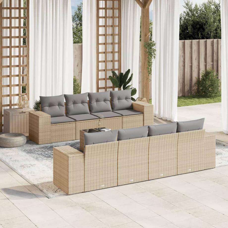 VidaXL set divano da giardino Polirattan  