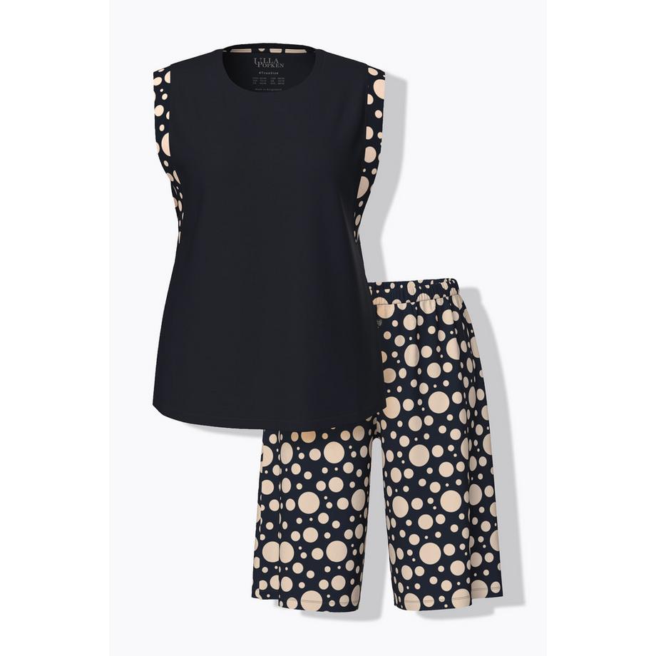 Ulla Popken Shorty Deux Pièces Encolure Ronde Sans Manches Jambe Large  