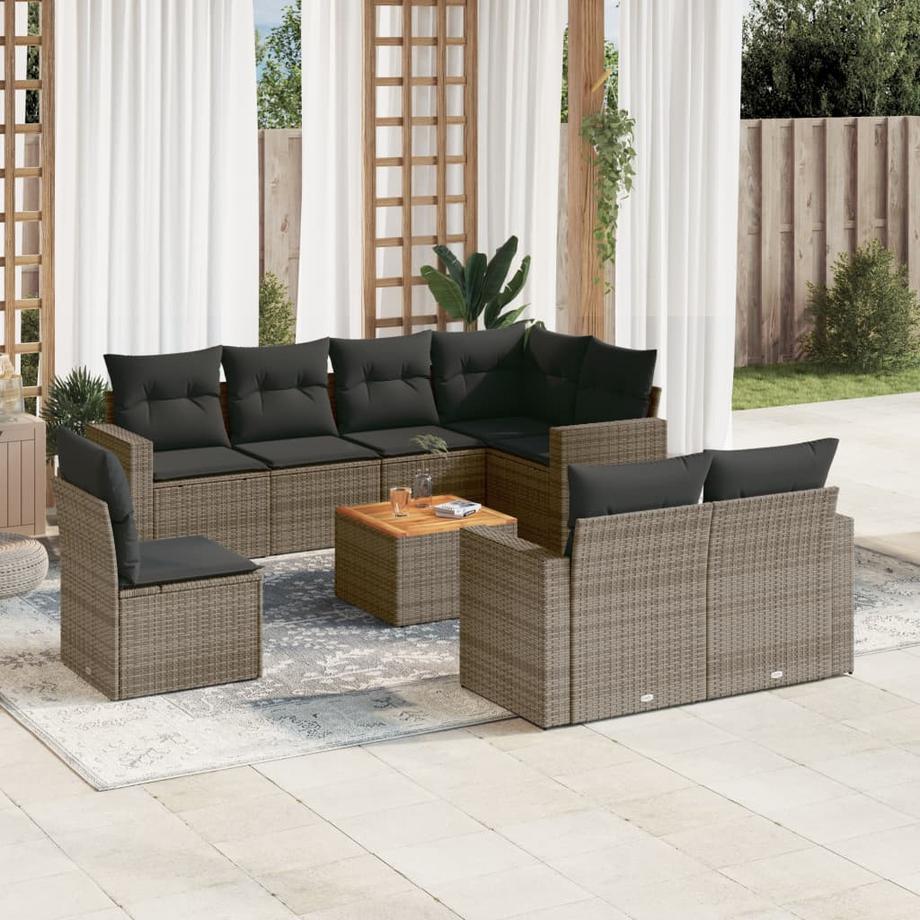 VidaXL set divano da giardino Polirattan  