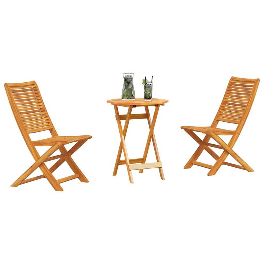 VidaXL Ensemble bistro pliant bois d'acacia massif  