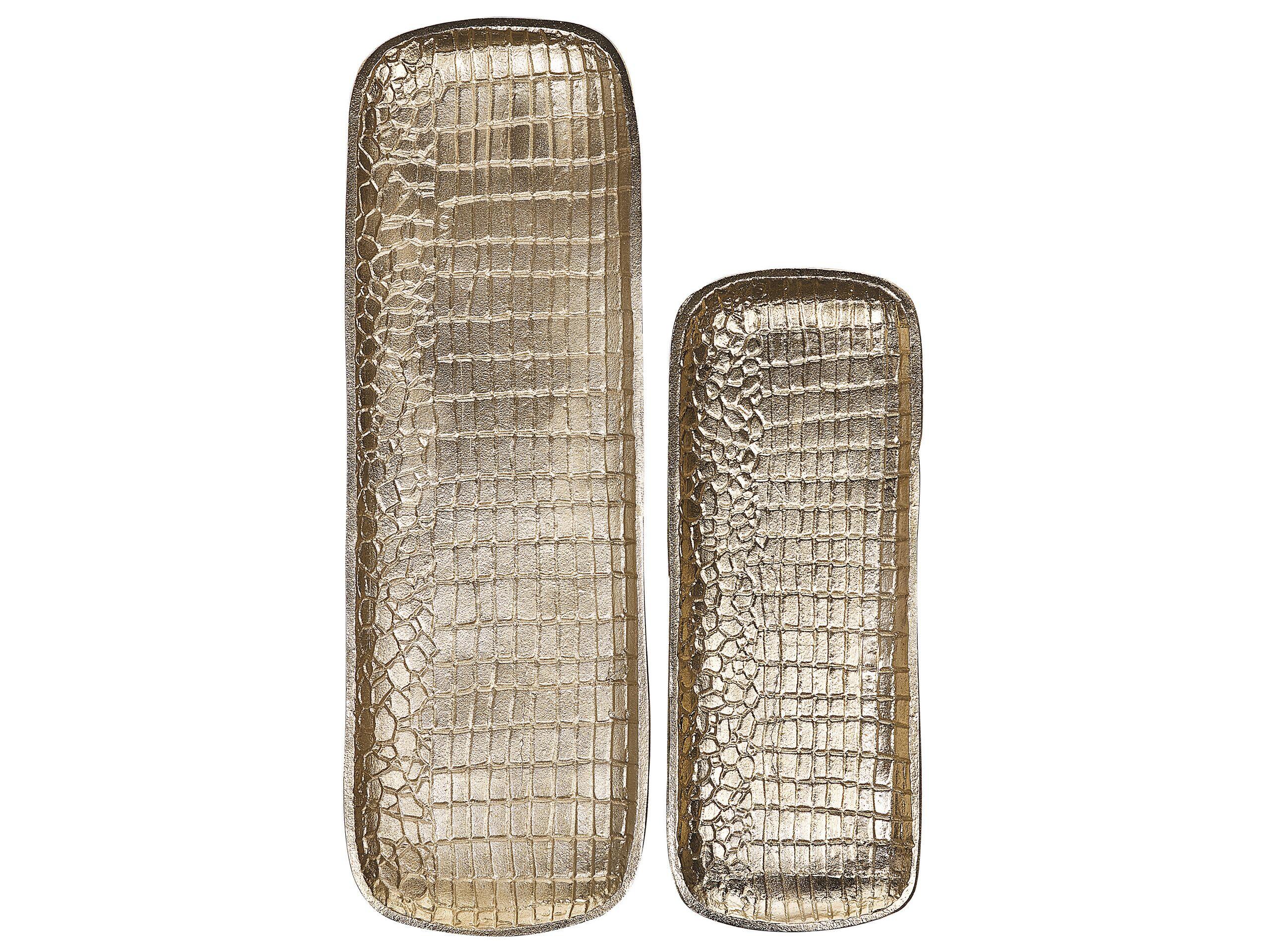 Beliani Dekotablett 2er Set aus Aluminium Glamourös BRANTAS  