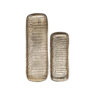 Beliani Dekotablett 2er Set aus Aluminium Glamourös BRANTAS  