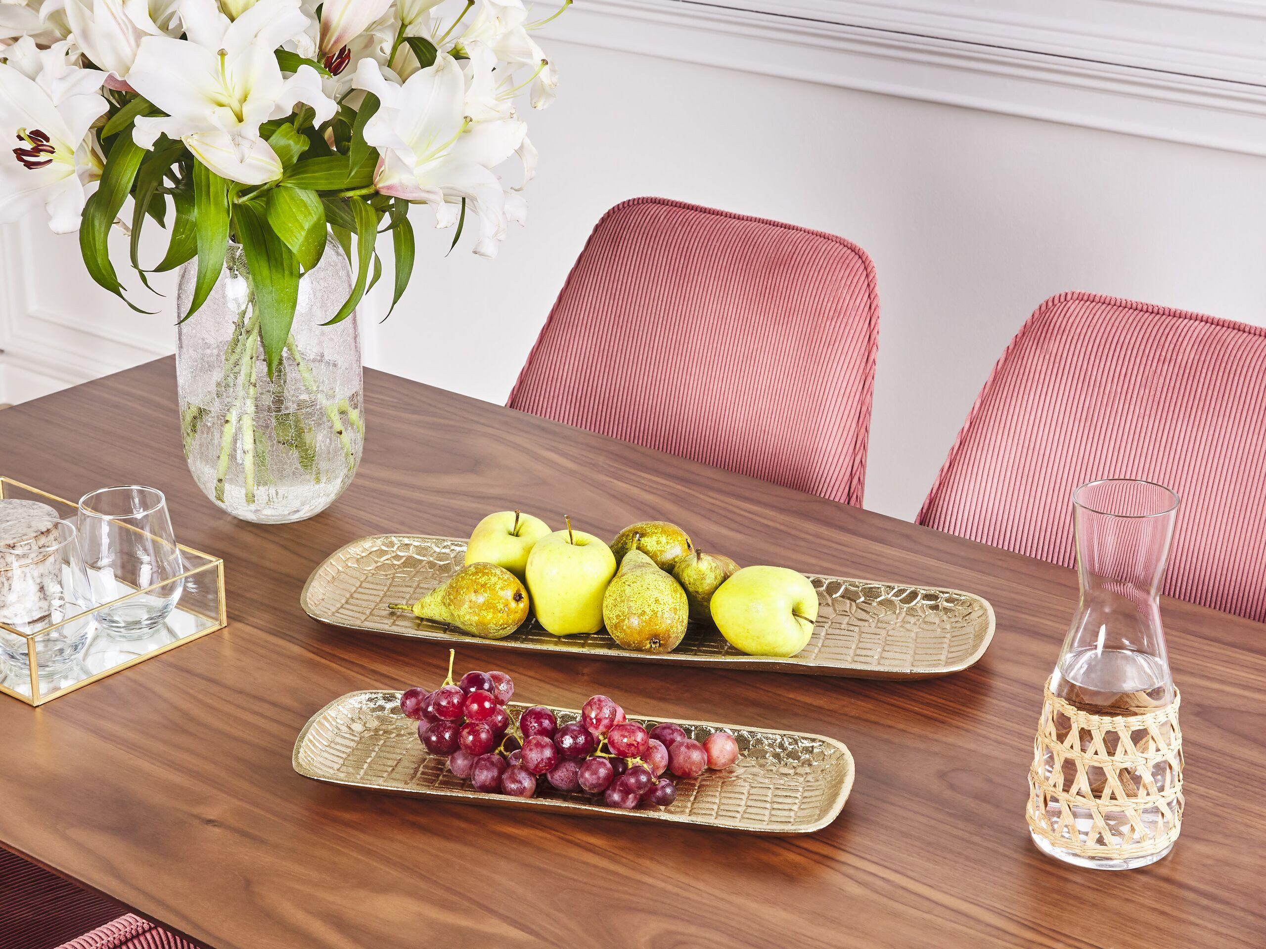 Beliani Dekotablett 2er Set aus Aluminium Glamourös BRANTAS  