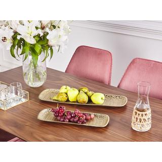 Beliani Dekotablett 2er Set aus Aluminium Glamourös BRANTAS  