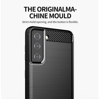 Cadorabo  Hülle für Samsung Galaxy S21 FE TPU Silikon Edelstahl-Karbonfaser Optik 