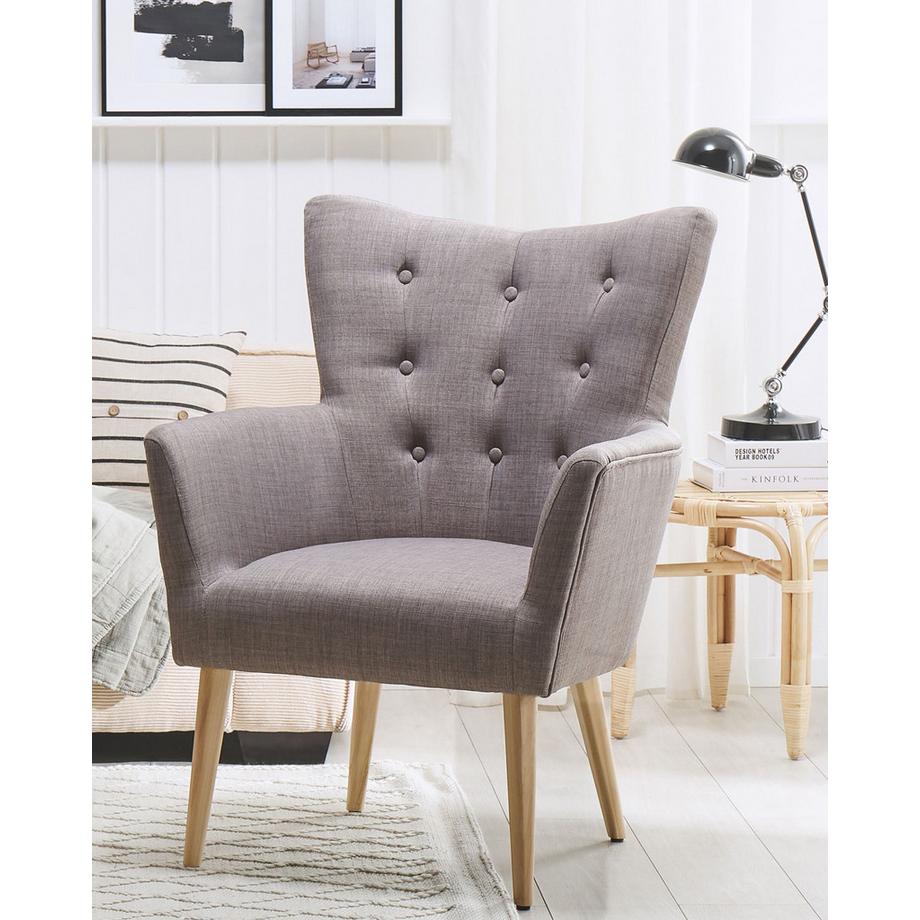 Beliani Fauteuil en Tissu Rétro ANGEN  