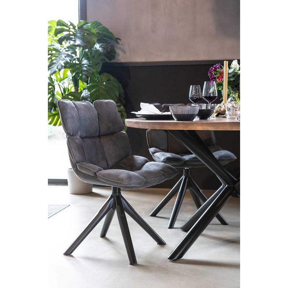 mutoni Table en bois massif ronde 150x150  