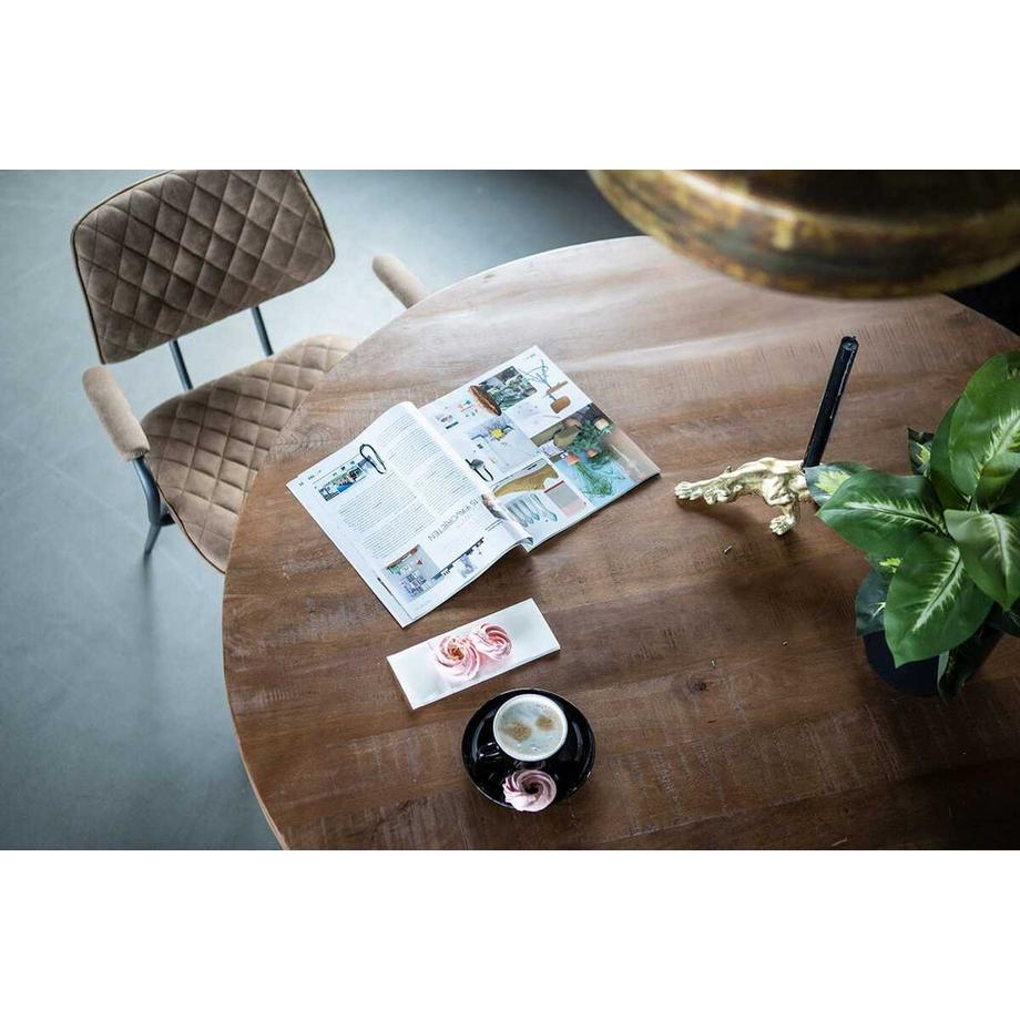 mutoni Table en bois massif ronde 150x150  