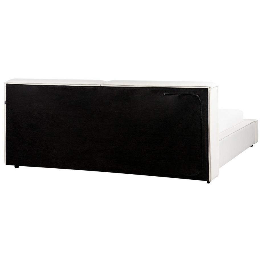 Beliani Lit avec sommier en Tissu Minimaliste LINARDS  