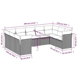 VidaXL Garten sofagarnitur poly-rattan  