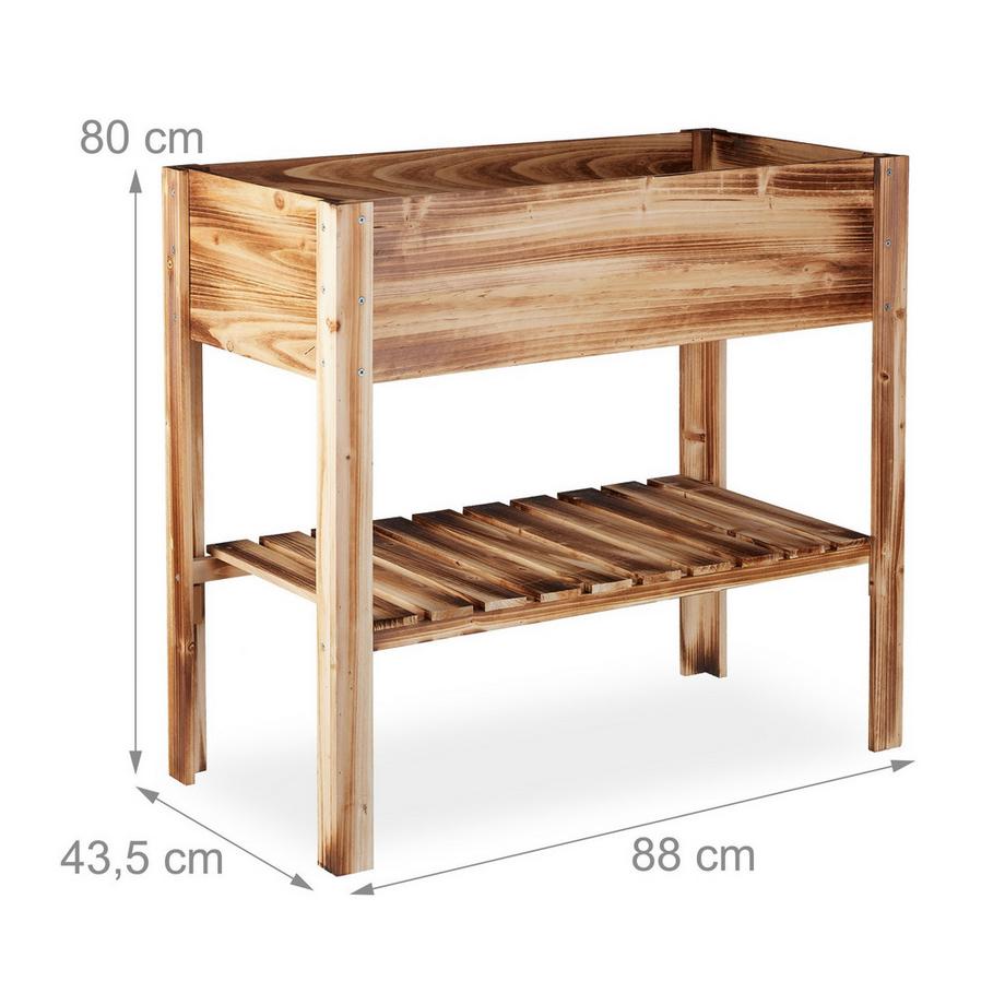 B2X Letto rialzato in legno fiammato  