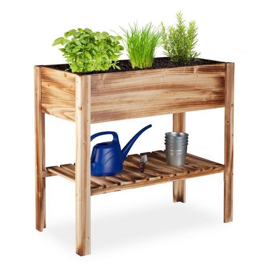 B2X Letto rialzato in legno fiammato  