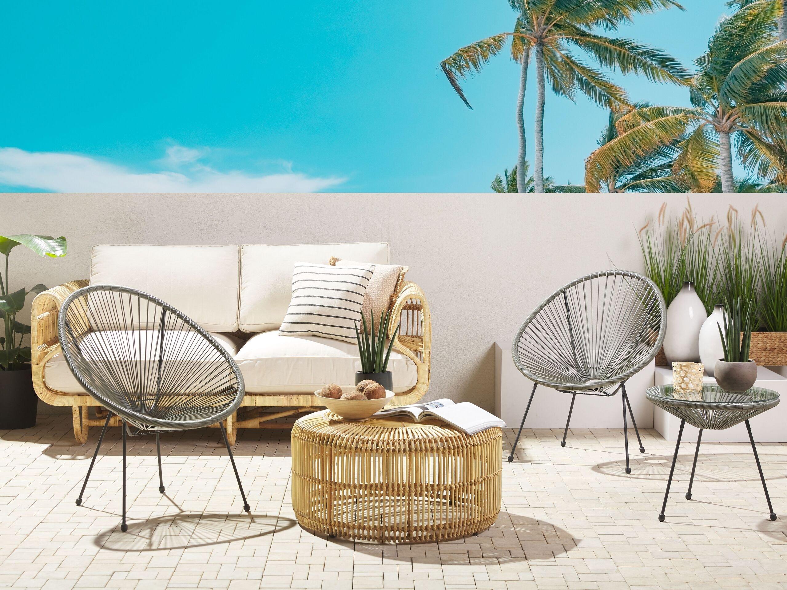 Beliani Bistro Set aus PE Rattan Modern ACAPULCO II  