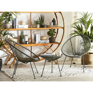 Beliani Bistro Set aus PE Rattan Boho ACAPULCO II  