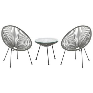 Beliani Bistro Set aus PE Rattan Boho ACAPULCO II  